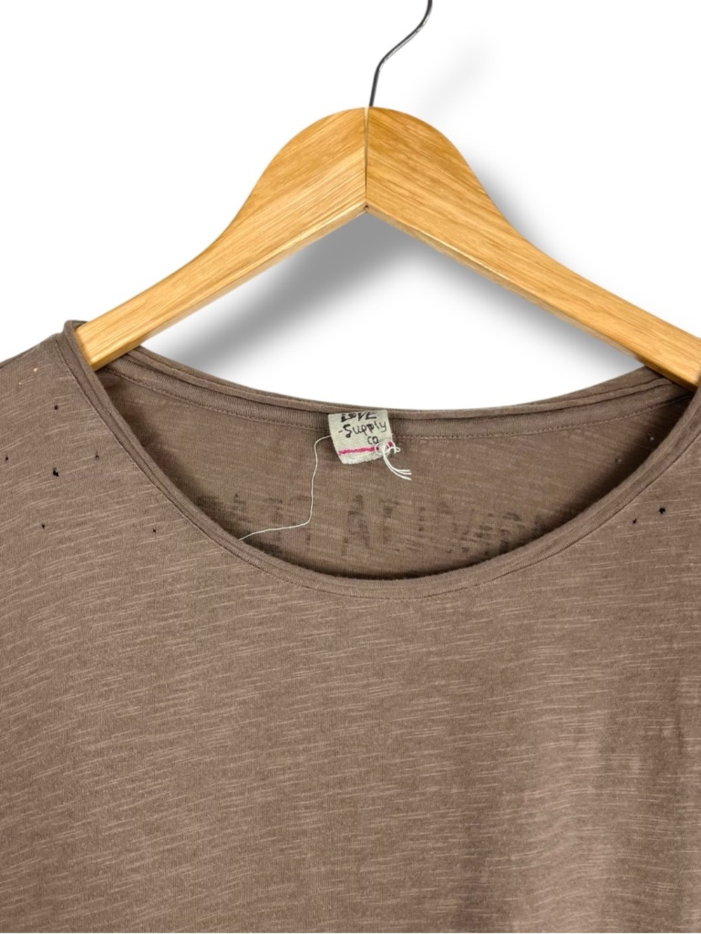 MAGNOLIA PEARL Viggo Long Sleeve TShirt Tee Maxi Dress O/S Cupid Logo Taupe - Picture 11 of 16
